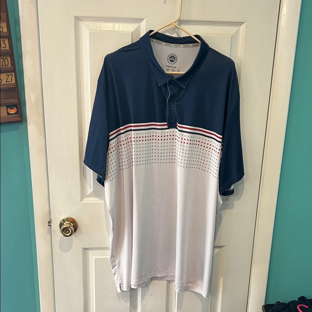 Classic Navy and White Men's Polo Shirt